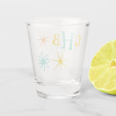 Nifty Fifties Atom and Stars Monogram Schnapsglas (Rückseite)