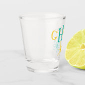 Nifty Fifties Atom and Stars Monogram Schnapsglas (Links)