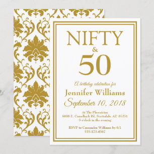 Nifty & Fifty! Elegante Geburtstagseinladung Einladung