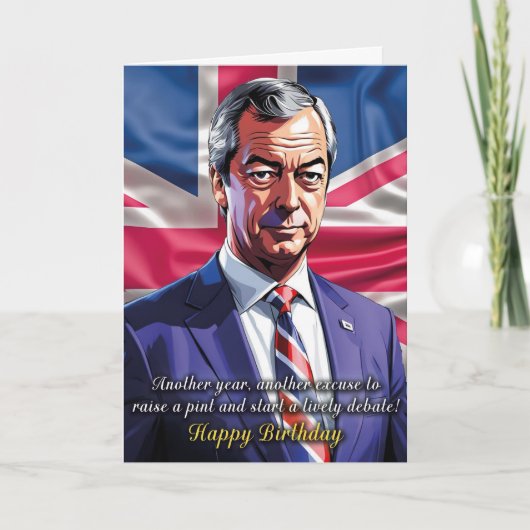 Nigel Farage Birthday Grußkarte Karte (Vorderseite)