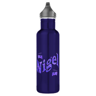 Nigel-Logo mit Feuerwehrfahrzeugen, Edelstahlflasche