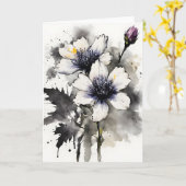 Nigella - Aquarellblumen Karte (Gelbe Blume)