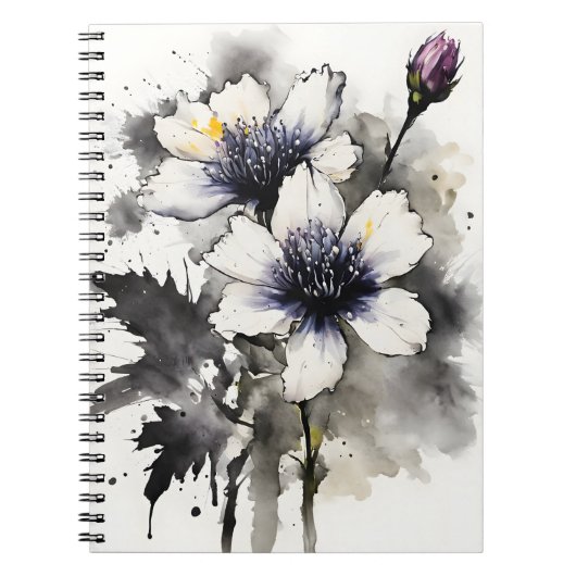 Nigella - Aquarellblumen Notizblock (Vorderseite)
