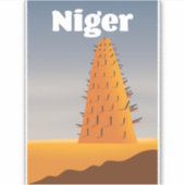 Niger Agadez Mosque Reiseplakat Aufkleber (Vorderseite)