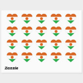 Niger Flag Heftsticker Herz-Aufkleber (Blatt)