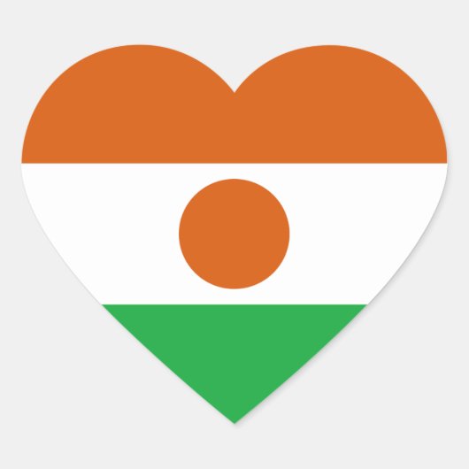 Niger Flag Heftsticker Herz-Aufkleber (Vorderseite)