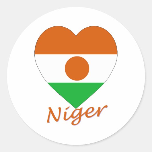 Niger Flag Herz Runder Aufkleber (Vorderseite)