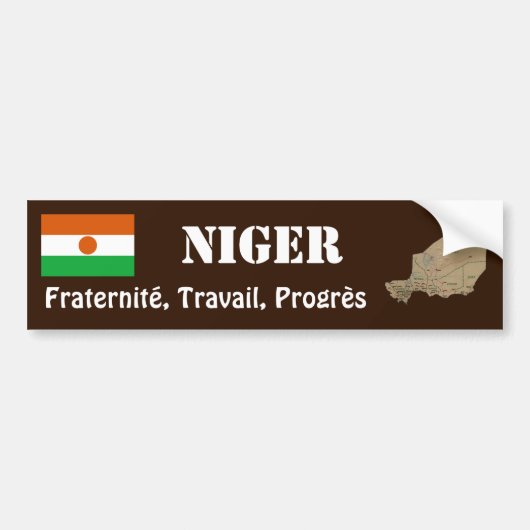 Niger Flag + Map Autoaufkleber (Vorne)