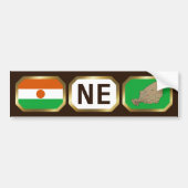 Niger Flag Map Code Autoaufkleber (Vorne)