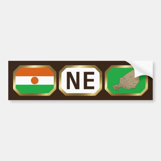 Niger Flag Map Code Autoaufkleber (Vorne)