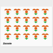Niger Flag Splendid Patriotic Herz-Aufkleber (Blatt)