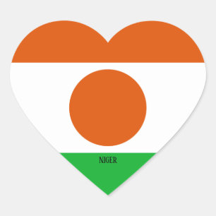 Niger Flag Splendid Patriotic Herz-Aufkleber