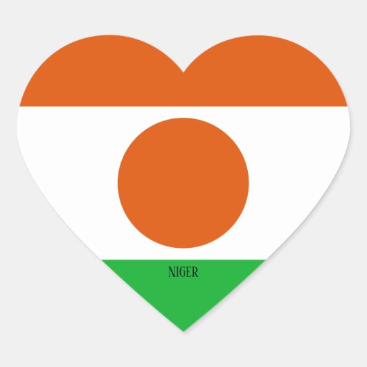 Niger Flag Splendid Patriotic Herz-Aufkleber (Vorderseite)