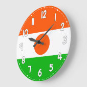 Niger Flag Wall Clock – Patriotic Home & Office De Große Wanduhr (Winkel)