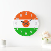 Niger Flag Wall Clock – Patriotic Home & Office De Große Wanduhr (Zuhause)