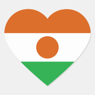 Niger-Flagge-Herz-Aufkleber Herz-Aufkleber