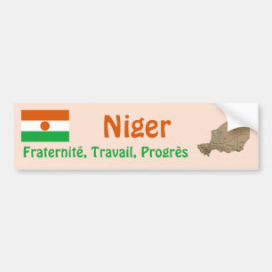 Niger-Flagge + Karte Aufkleber Autoaufkleber