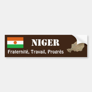 Niger-Flagge + Karte Aufkleber Autoaufkleber