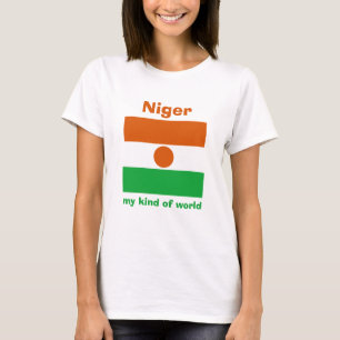 Niger-Flagge + Karte + Text-T - Shirt