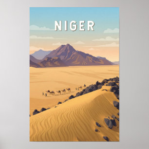 Niger Illustration Reise Kunst Vintage Poster