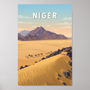 Niger Illustration Reise Kunst Vintage Poster