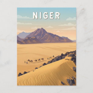 Niger Illustration Reise Kunst Vintage Postkarte