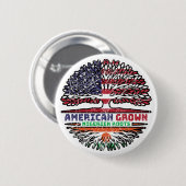 Niger Nigerien American USA Tree Roots Flag Button (Vorne & Hinten)