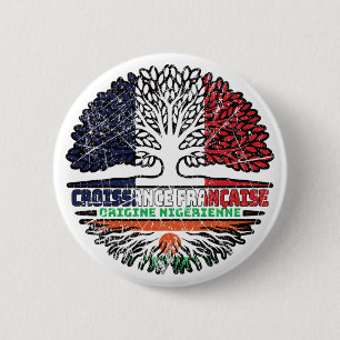Niger Nigerien Französisch-Frankreich Tree Roots F Button