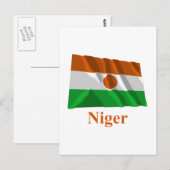 Niger Waving Flag mit Namen Postkarte (Vorne/Hinten)