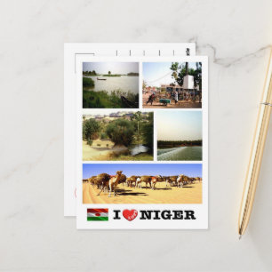 Niger - Wellenflagge - Postkarte