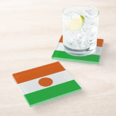 Nigerflagge Glasuntersetzer (Schrägansicht)