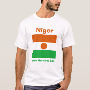 Nigerflagge + Karte + Text-T - Shirt