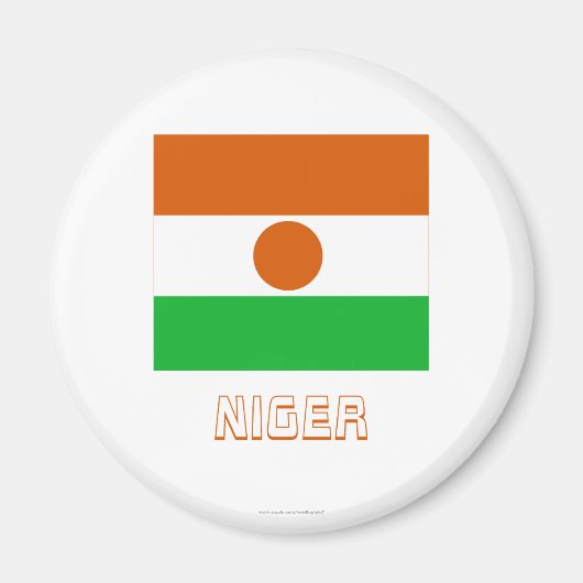 Nigerflagge mit Name Magnet (Vorne)