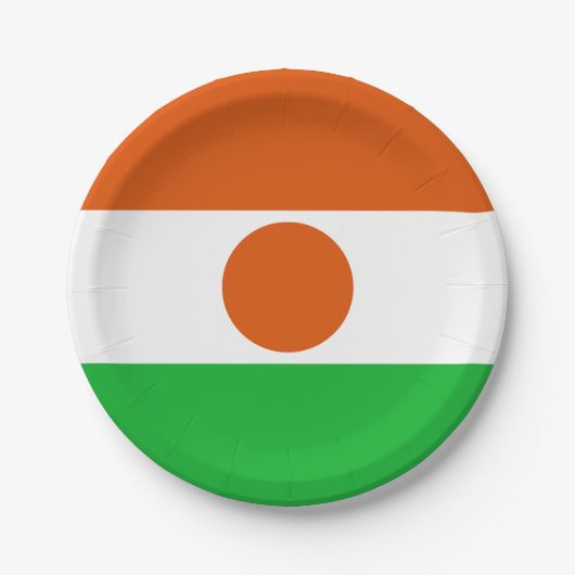 Nigerflagge Pappteller (Vorderseite)