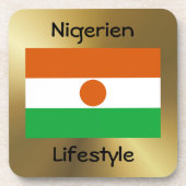 Nigerflagge+Text-Untersetzer Getränkeuntersetzer (Vorderseite)