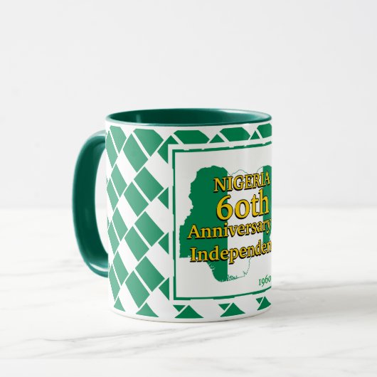 NIGERIA 60. UNABHÄNGIGKEIT | Nigerianische Flagge Tasse (Vorderseite Links)