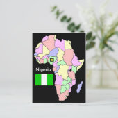 Nigeria Africa Map Postkarte (Stehend Vorderseite)
