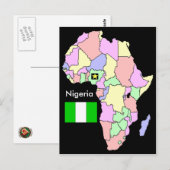 Nigeria Africa Map Postkarte (Vorne/Hinten)