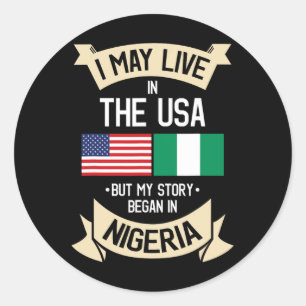 Nigeria Amerikanische Flagge USA Nigerianische Wur Runder Aufkleber