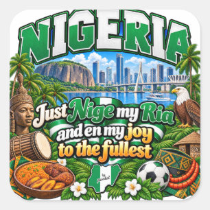 Nigeria-Aufkleber Quadratischer Aufkleber