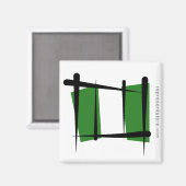 Nigeria Brush Flag Magnet (Vorderseite/Rückseite)