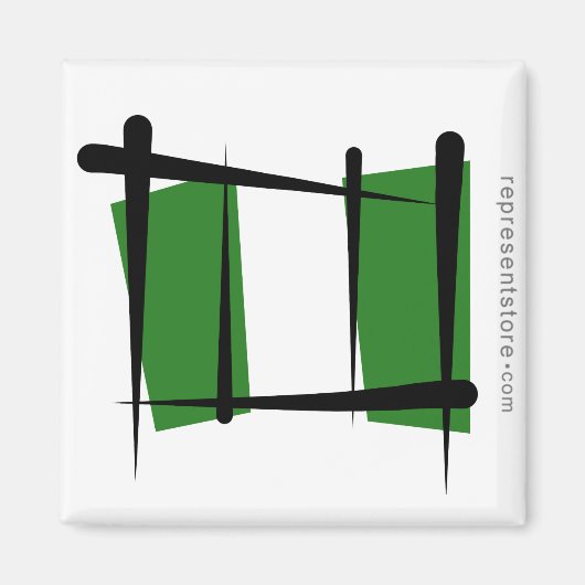 Nigeria Brush Flag Magnet (Vorne)