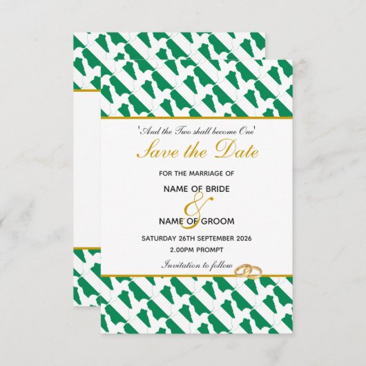 NIGERIA Christliche Feierlichkeiten Save The Date (Vorne/Hinten)