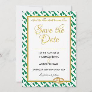 NIGERIA Christliche Schrift Naija Hochzeit Save The Date
