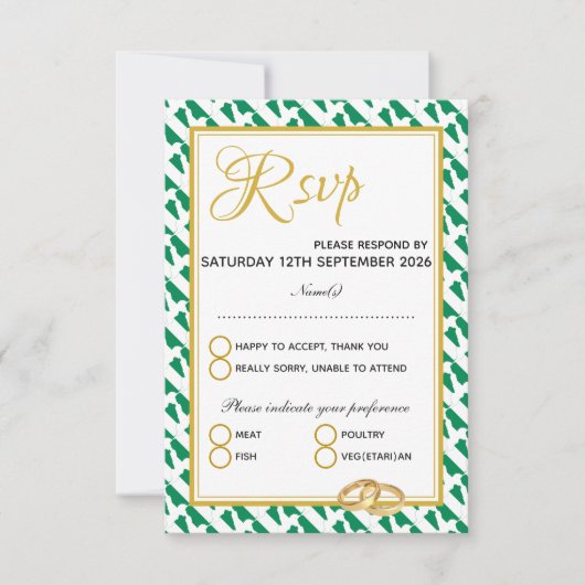 NIGERIA Christliche Schrift Naija Wedding RSVP Karte (Vorderseite)