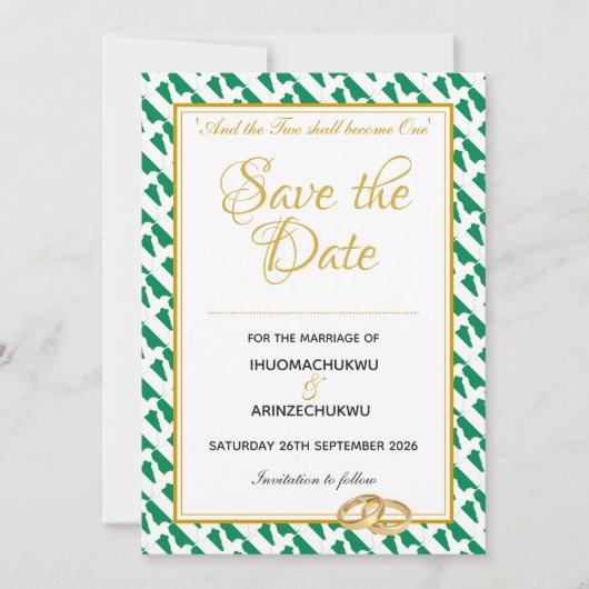 NIGERIA Christliche Schrift Naija Wedding Save The Date (Vorderseite)