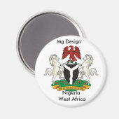 Nigeria_coa, Nigeria, Westafrika, Mg Design Magnet (Vorderseite/Rückseite)
