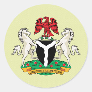 Nigeria Coat of Arms im Detail Runder Aufkleber