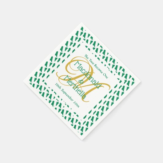 NIGERIA Custom Monogram Wedding Celebration Paper Serviette (Ecke)