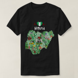 Nigeria-Erbe-Karten-Shirt - Nigeria-Stolz-T-Shirt T-Shirt